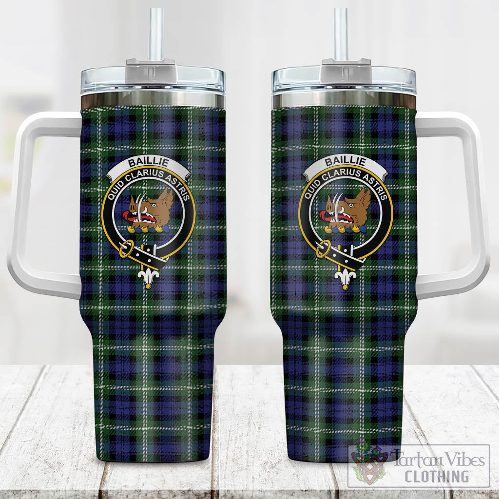 Tartan Vibes Clothing Baillie Modern Tartan and Family Crest Tumbler with Handle