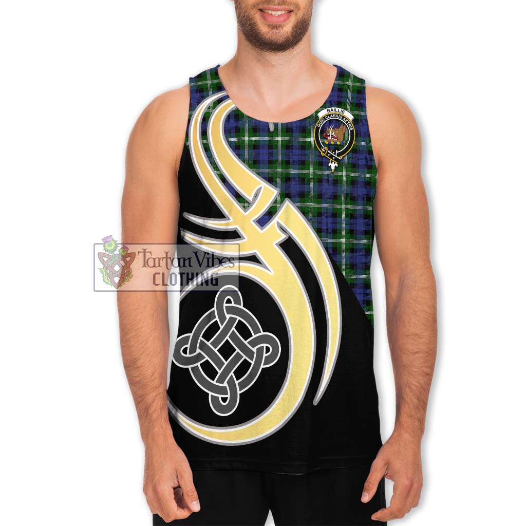 Baillie (Bailey) Tartan Men's Tank Top with Family Crest and Celtic Symbol Style Men - Tartan Vibes Clothing