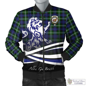 Baillie (Bailey) Tartan Bomber Jacket with Alba Gu Brath Regal Lion Emblem