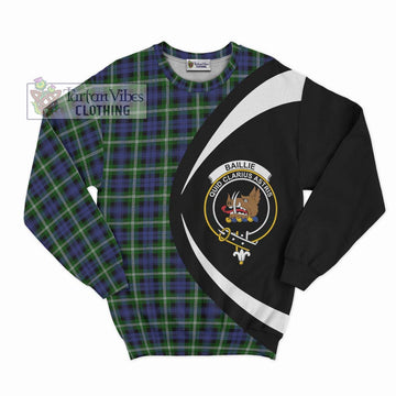 Baillie (Bailey) Tartan Sweatshirt with Family Crest Circle Style