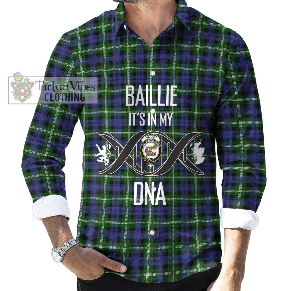 Baillie (Bailey) Tartan Long Sleeve Button Shirt with Family Crest DNA In Me Style Men's Shirt S - Tartanvibesclothing Shop