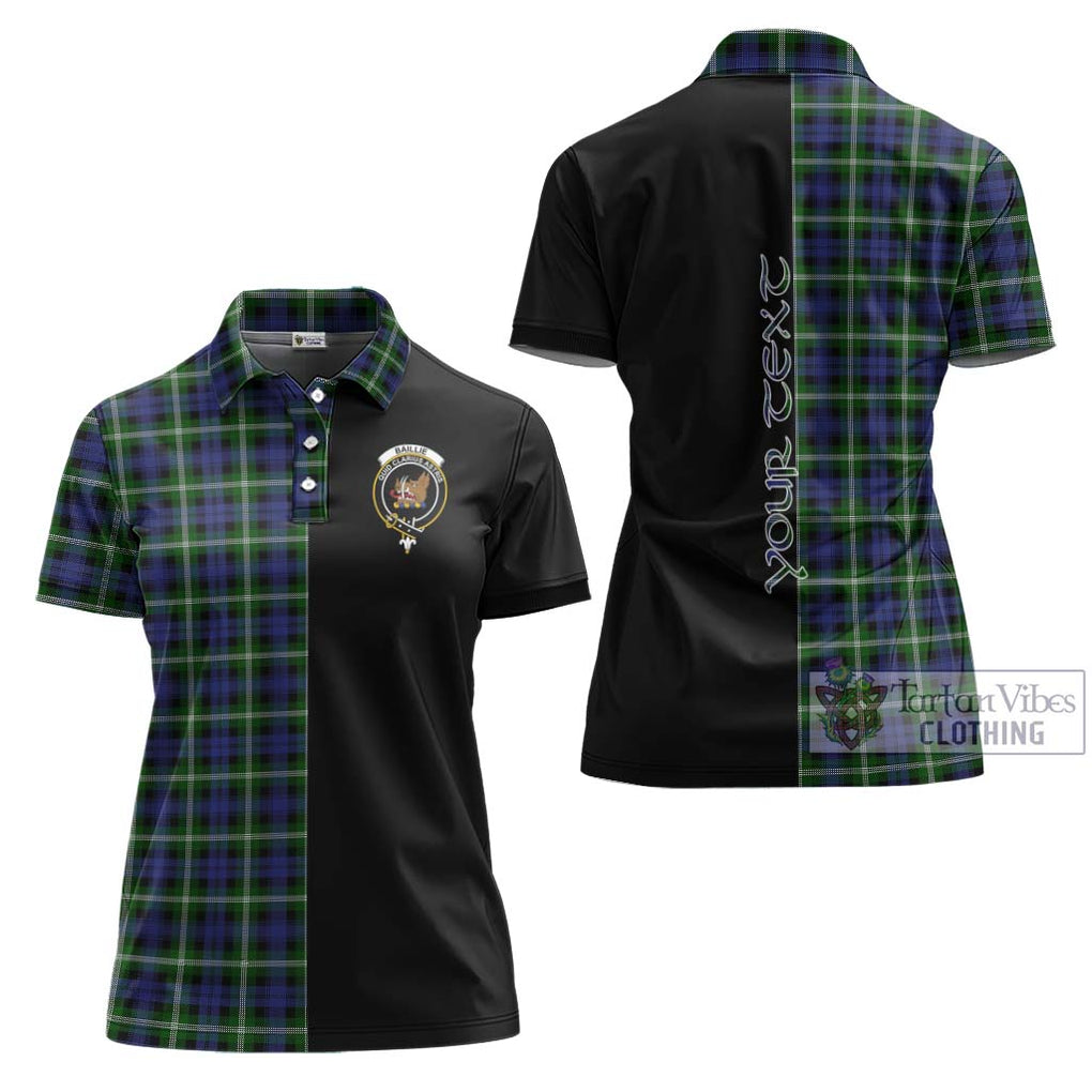 Baillie (Bailey) Tartan Women's Polo Shirt with Family Crest and Half Of Me Style Women - Tartanvibesclothing Shop