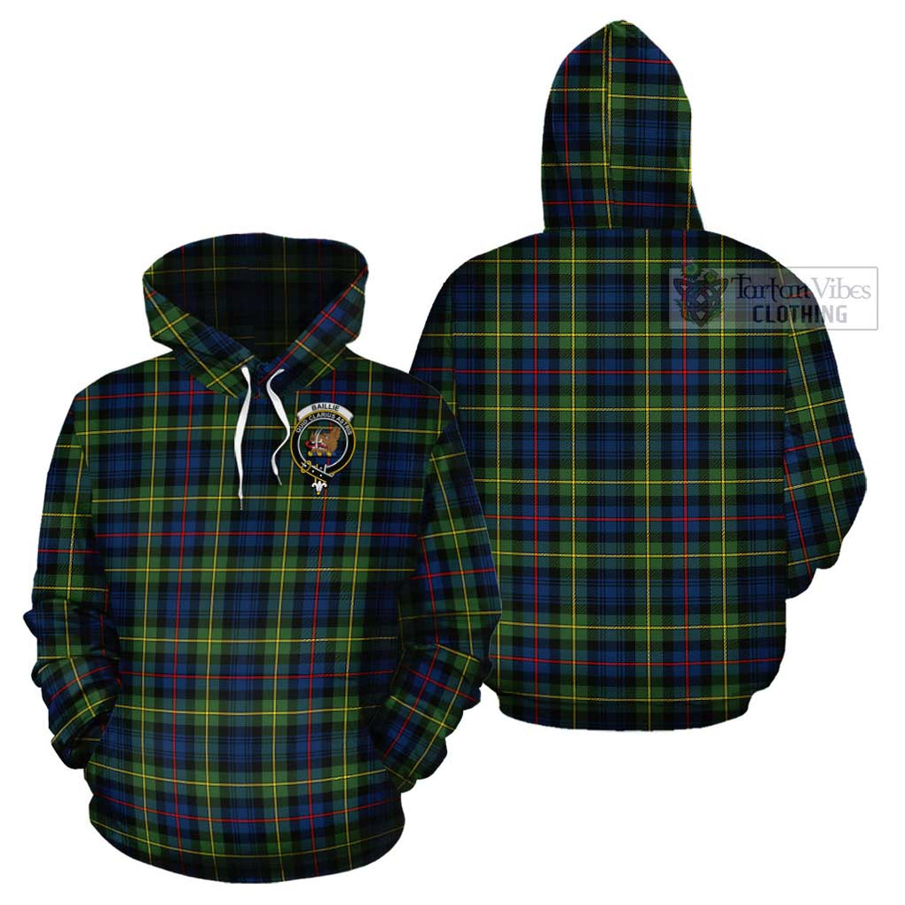 Baillie (Bailey) Tartan Cotton Hoodie with Family Crest Pullover Hoodie - Tartan Vibes Clothing