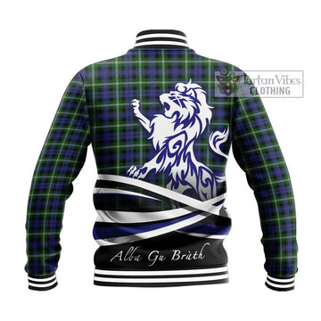 Baillie (Bailey) Tartan Baseball Jacket with Alba Gu Brath Regal Lion Emblem