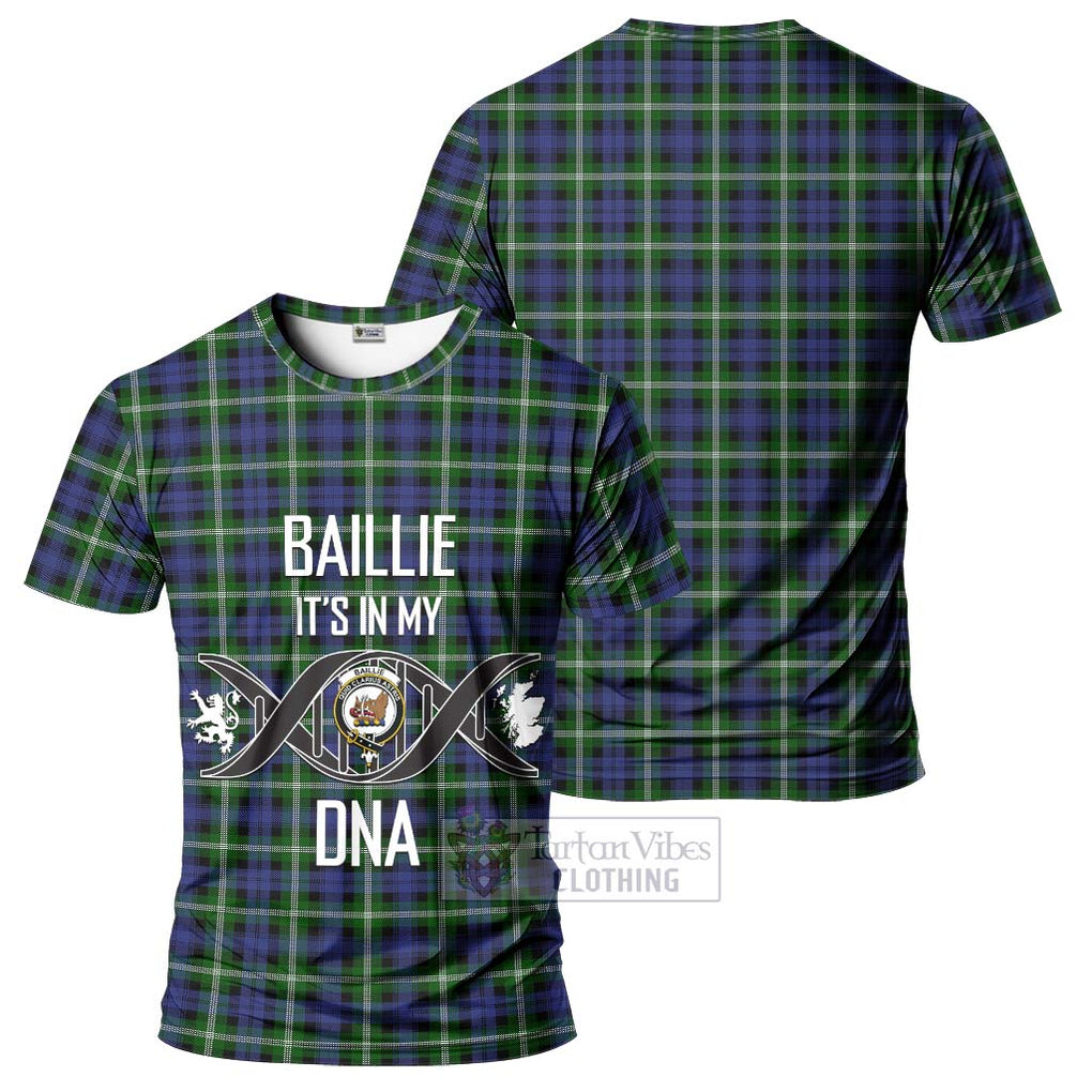 Baillie (Bailey) Tartan T-Shirt with Family Crest DNA In Me Style - Tartan Vibes Clothing