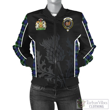 Baillie (Bailey) Tartan Bomber Jacket with Family Crest and Scottish Thistle Vibes Sport Style