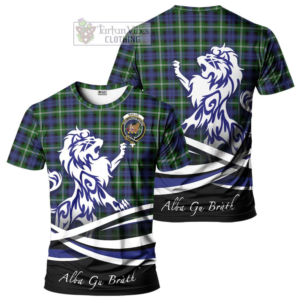 Tartan Vibes Clothing Baillie Modern Tartan Cotton T-shirt with Alba Gu Brath Regal Lion Emblem