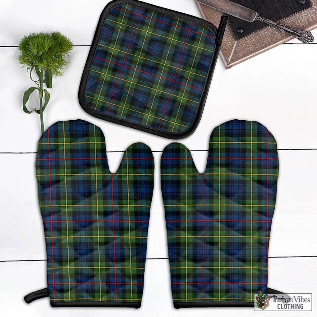 Baillie (Bailey) Tartan Combo Oven Mitt & Pot-Holder Combo 1 Oven Mitt & 1 Pot-Holder Black - Tartan Vibes Clothing