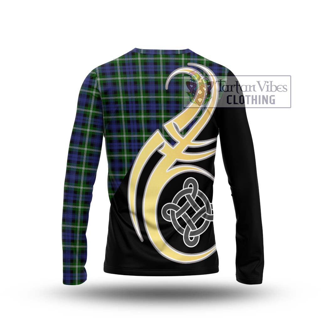 Baillie (Bailey) Tartan Long Sleeve T-Shirt with Family Crest and Celtic Symbol Style - Tartan Vibes Clothing