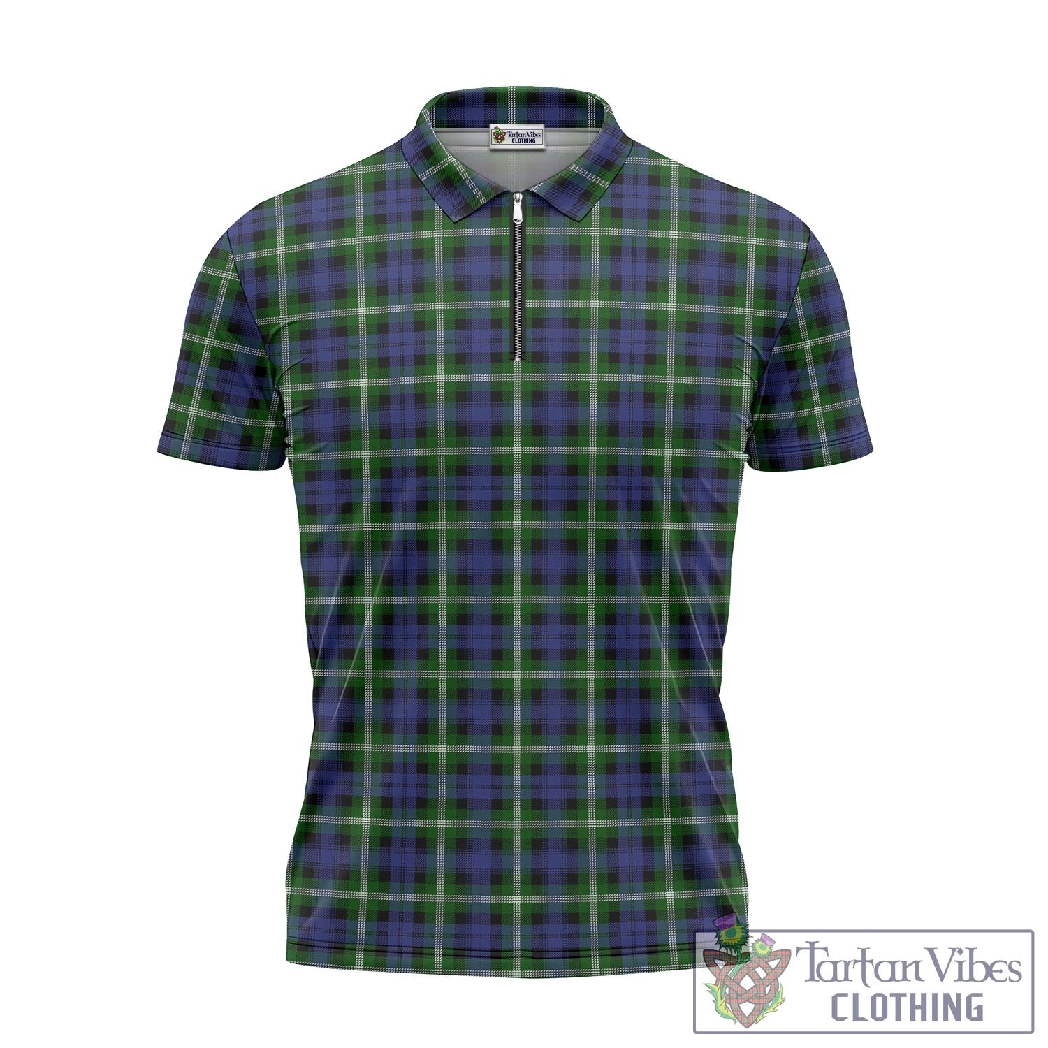 Tartan Vibes Clothing Baillie Modern Tartan Zipper Polo Shirt