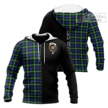 Baillie (Bailey) Tartan Knitted Hoodie with Family Crest and Half Of Me Style