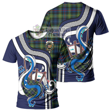 Baillie (Bailey) Tartan T-Shirt with Epic Bagpipe Style