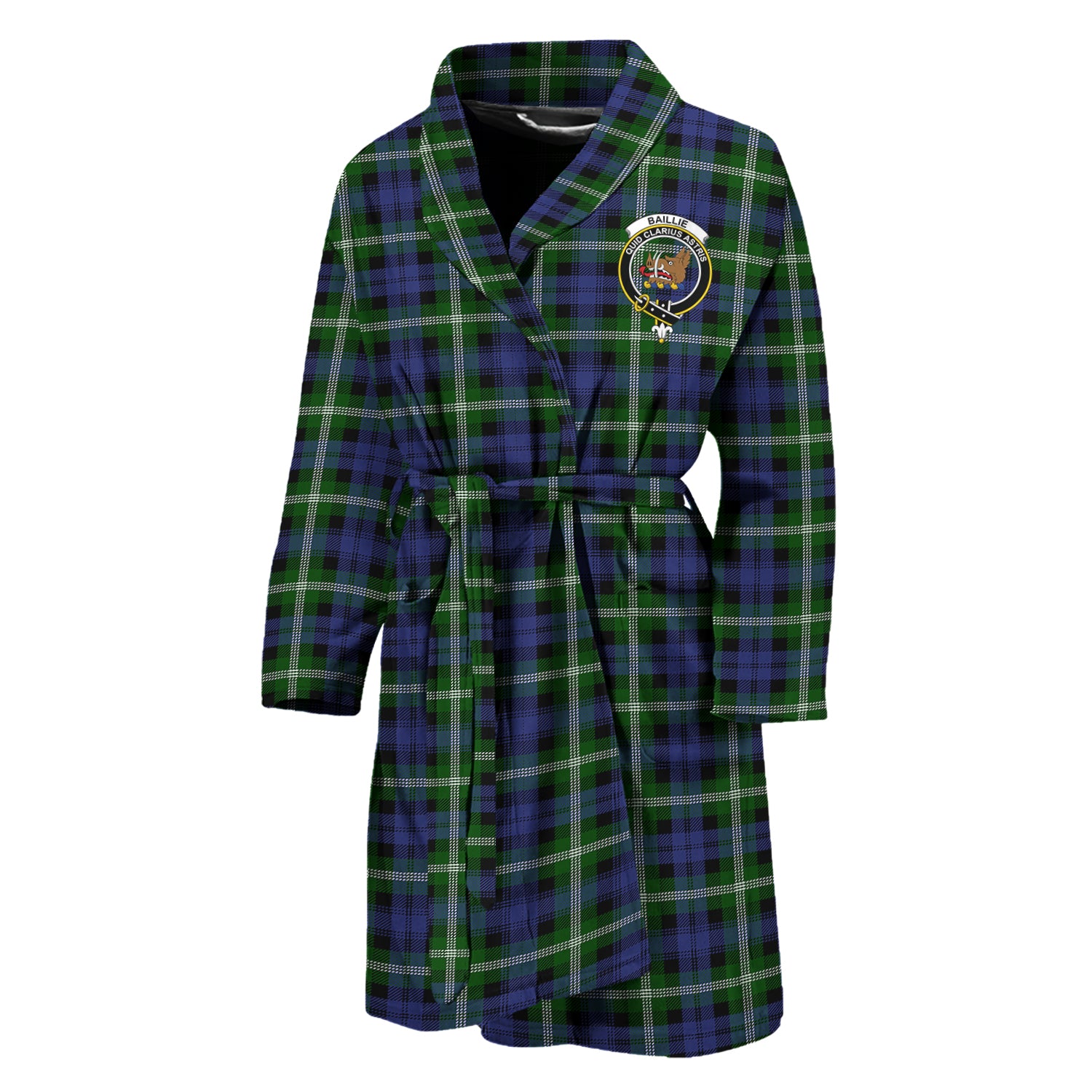 Baillie (Bailey) Tartan Bathrobe with Family Crest Unisex M - Tartan Vibes Clothing