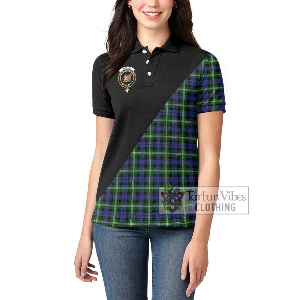 Baillie (Bailey) Tartan Women's Polo Shirt with Family Crest and Military Logo Style - Tartanvibesclothing Shop