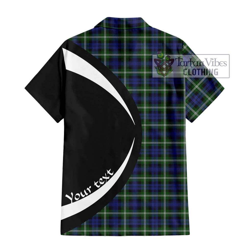 Baillie (Bailey) Tartan Short Sleeve Button Up with Family Crest Circle Style - Tartan Vibes Clothing