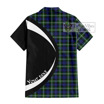 Baillie (Bailey) Tartan Short Sleeve Button Up with Family Crest Circle Style