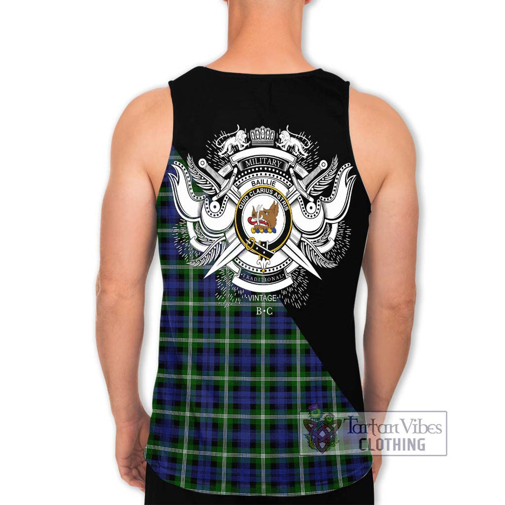 Baillie (Bailey) Tartan Men's Tank Top with Family Crest and Military Logo Style - Tartanvibesclothing Shop