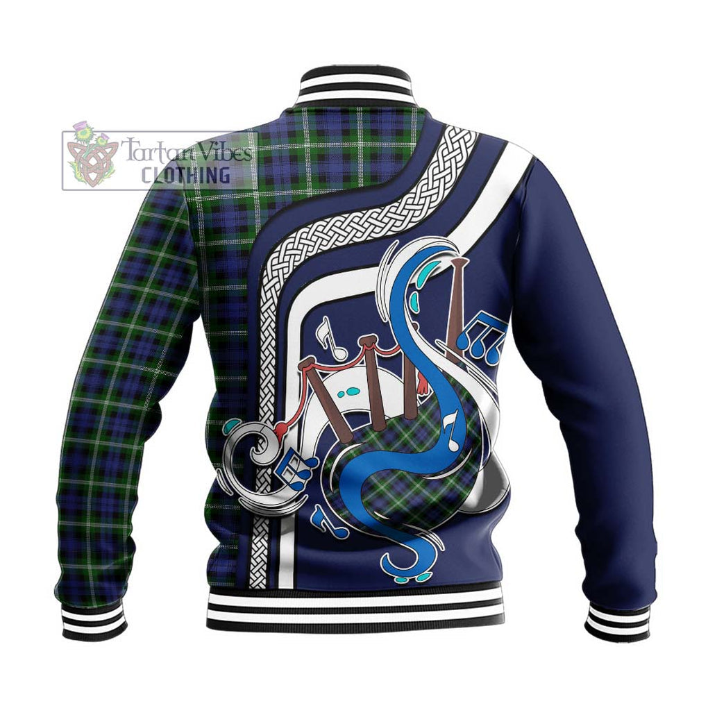 Tartan Vibes Clothing Baillie Modern Tartan Baseball Jacket with Epic Bagpipe Style