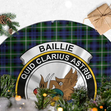 Baillie (Bailey) Tartan Christmas Tree Skirt with Family Crest