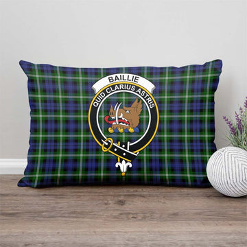 Baillie (Bailey) Tartan Pillow Cover with Family Crest