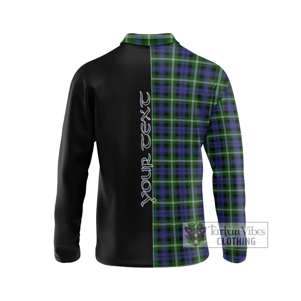 Baillie (Bailey) Tartan Long Sleeve Polo Shirt with Family Crest and Half Of Me Style - Tartanvibesclothing Shop