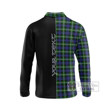 Baillie (Bailey) Tartan Long Sleeve Polo Shirt with Family Crest and Half Of Me Style