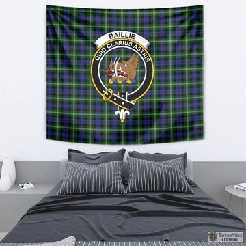 Baillie (Bailey) Tartan Tapestry Wall Hanging and Home Decor for Room with Family Crest