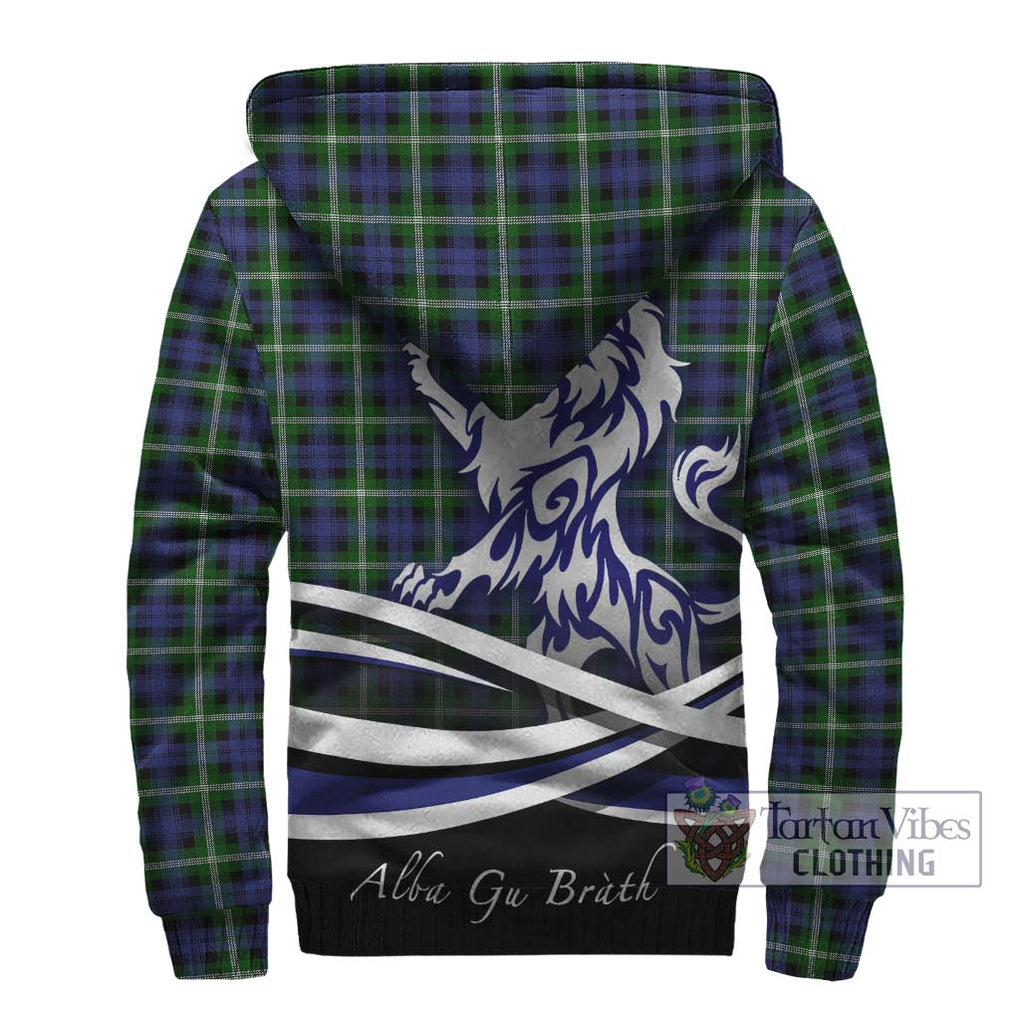 Baillie (Bailey) Tartan Sherpa Hoodie with Alba Gu Brath Regal Lion Emblem - Tartanvibesclothing Shop