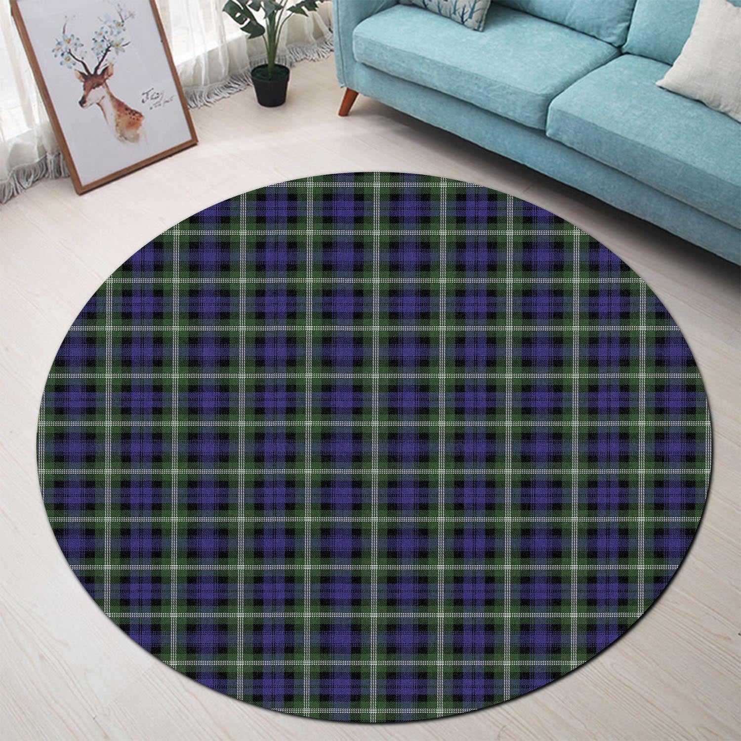 Baillie Modern Tartan Round Rug - Tartanvibesclothing