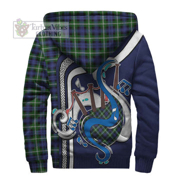 Baillie (Bailey) Tartan Sherpa Hoodie with Epic Bagpipe Style