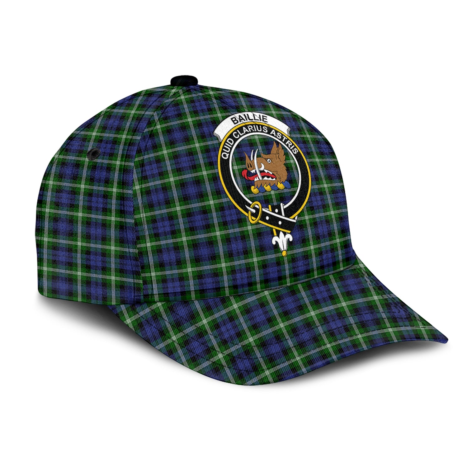 Baillie (Bailey) Tartan Classic Cap with Family Crest - Tartan Vibes Clothing