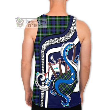 Baillie (Bailey) Tartan Men's Tank Top with Epic Bagpipe Style