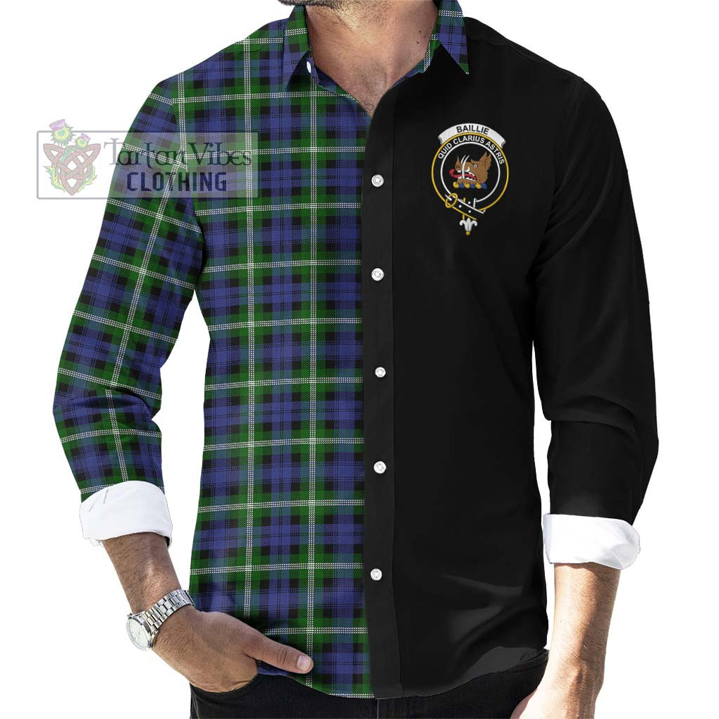 Baillie (Bailey) Tartan Long Sleeve Button Shirt with Family Crest and Half Of Me Style - Tartanvibesclothing Shop