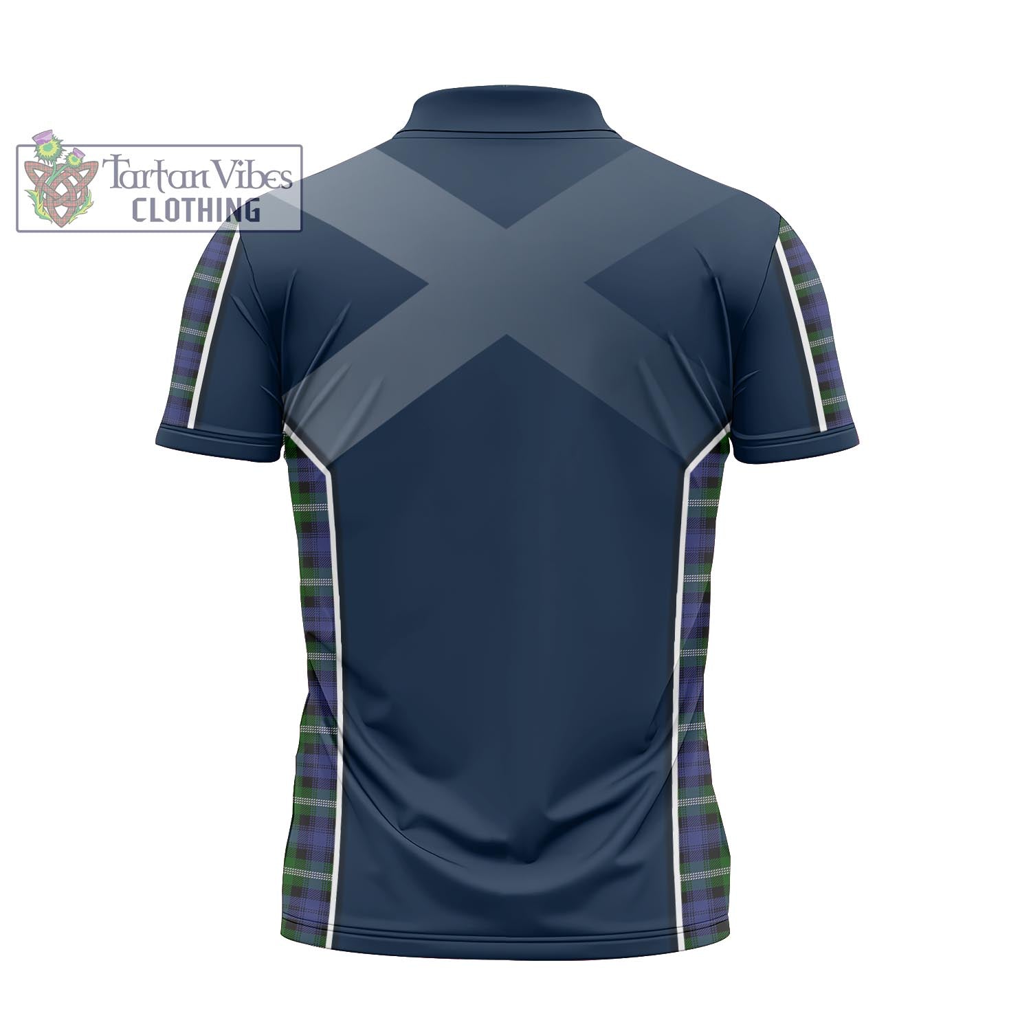 Tartan Vibes Clothing Baillie Modern Tartan Zipper Polo Shirt with Family Crest and Lion Rampant Vibes Sport Style