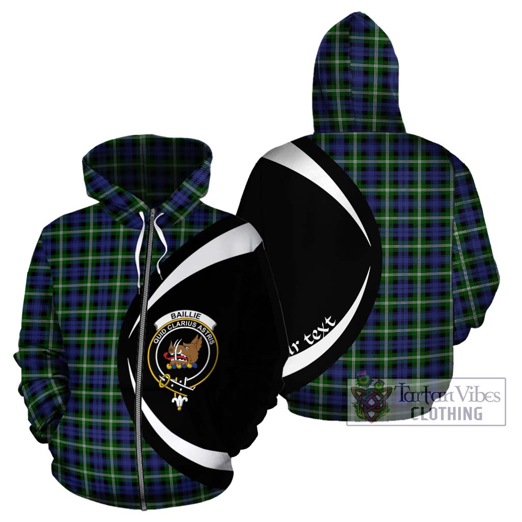 Tartan Vibes Clothing Baillie Modern Tartan Hoodie with Family Crest Circle Style