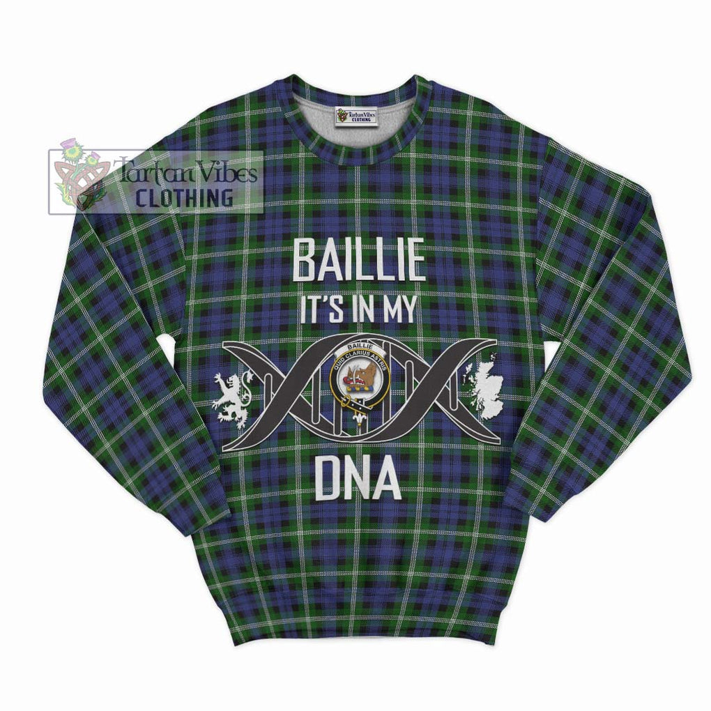 Baillie (Bailey) Tartan Sweatshirt with Family Crest DNA In Me Style - Tartanvibesclothing Shop