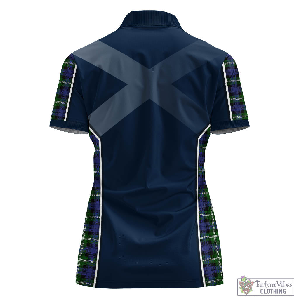 Tartan Vibes Clothing Baillie Modern Tartan Women's Polo Shirt with Family Crest and Lion Rampant Vibes Sport Style