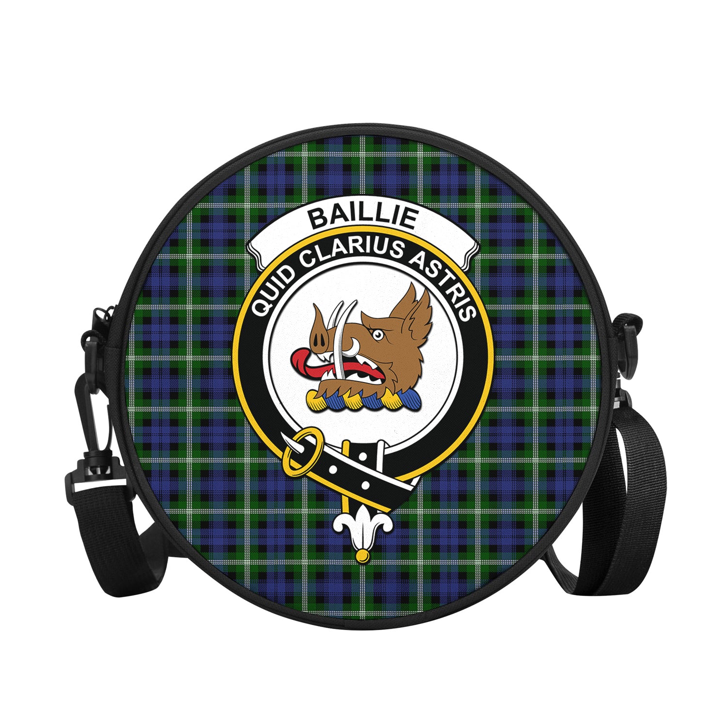 Baillie (Bailey) Tartan Round Satchel Bags with Family Crest - Tartan Vibes Clothing