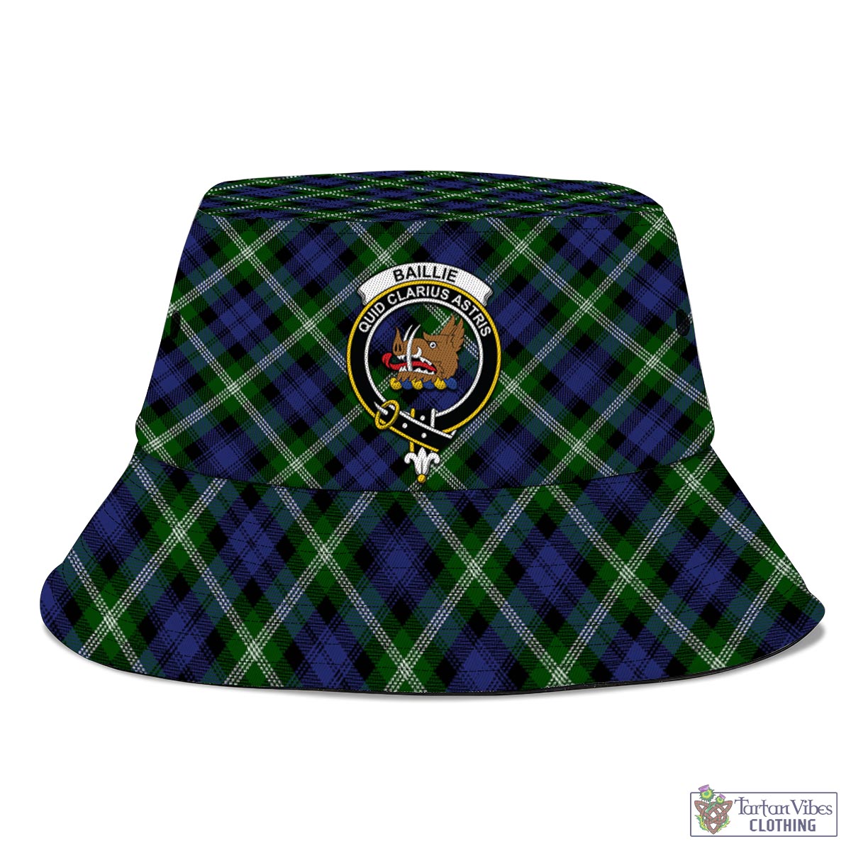 Tartan Vibes Clothing Baillie Modern Tartan Bucket Hat with Family Crest