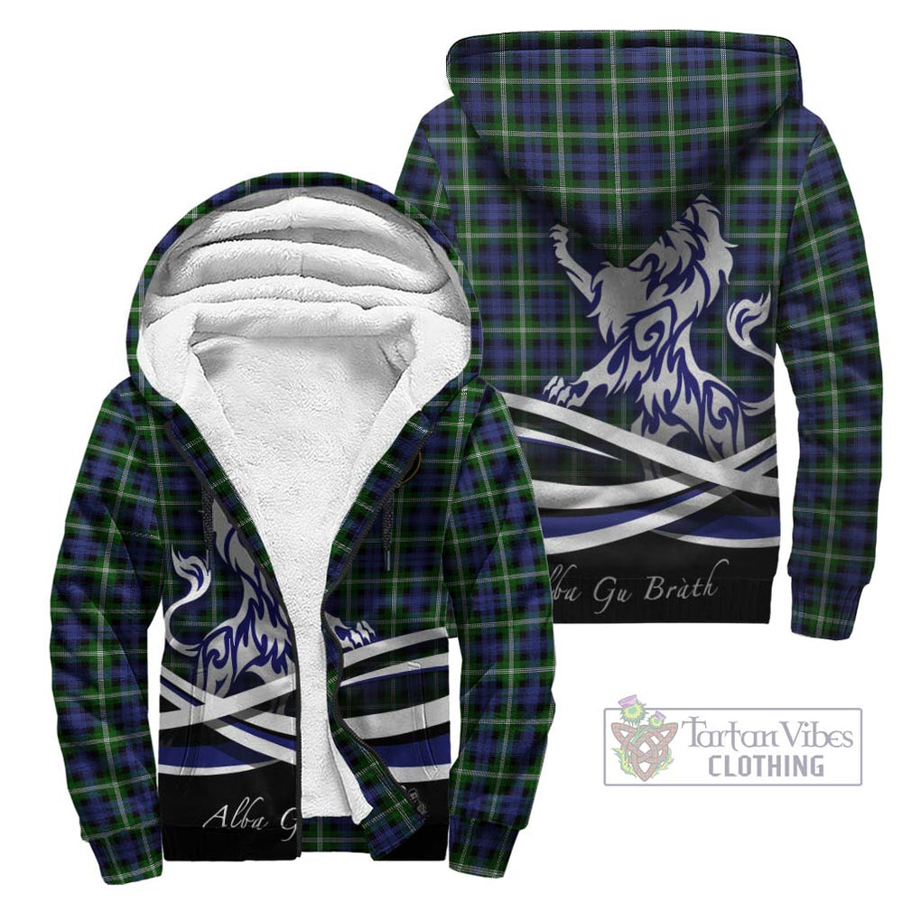 Baillie (Bailey) Tartan Sherpa Hoodie with Alba Gu Brath Regal Lion Emblem Unisex - Tartanvibesclothing Shop