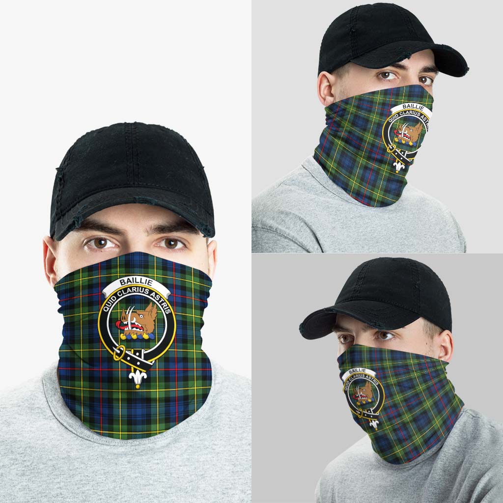 Baillie Modern Tartan Neck Gaiters, Tartan Bandanas, Tartan Head Band with Family Crest