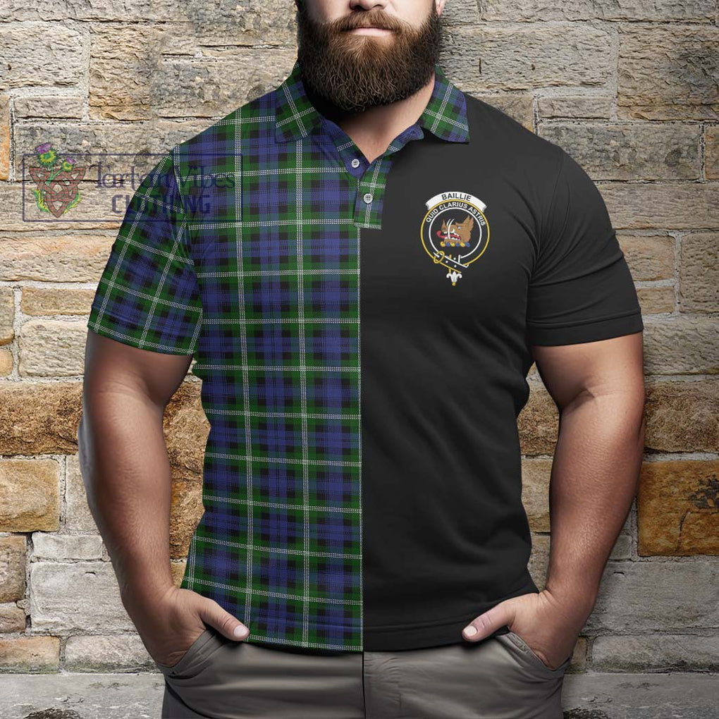 Baillie (Bailey) Tartan Polo Shirt with Family Crest and Half Of Me Style - Tartanvibesclothing Shop