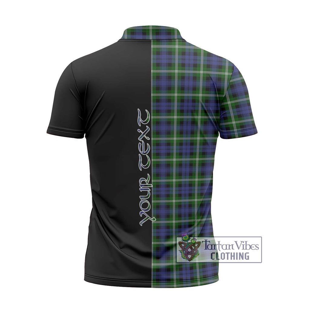 Baillie (Bailey) Tartan Zipper Polo Shirt with Family Crest and Half Of Me Style - Tartanvibesclothing Shop