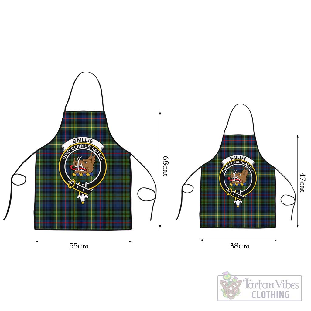 Baillie (Bailey) Tartan Apron with Family Crest Black L 55x68 cm - Tartan Vibes Clothing