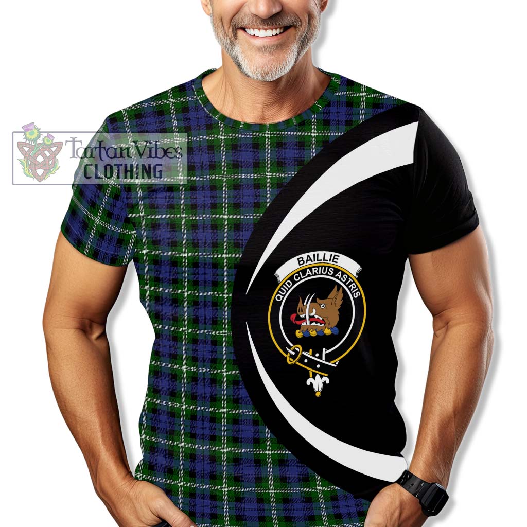 Tartan Vibes Clothing Baillie Modern Tartan T-Shirt with Family Crest Circle Style