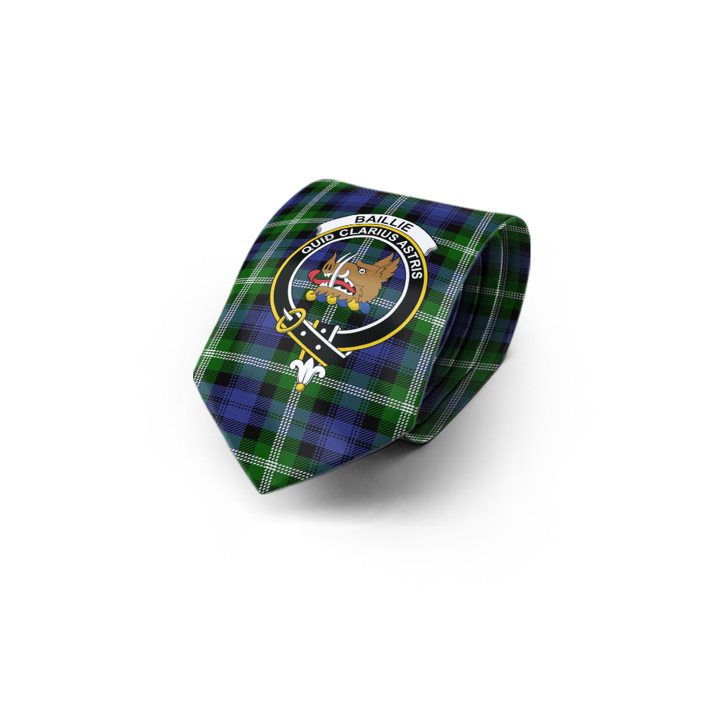 Baillie (Bailey) Tartan Classic Necktie with Family Crest - Tartan Vibes Clothing