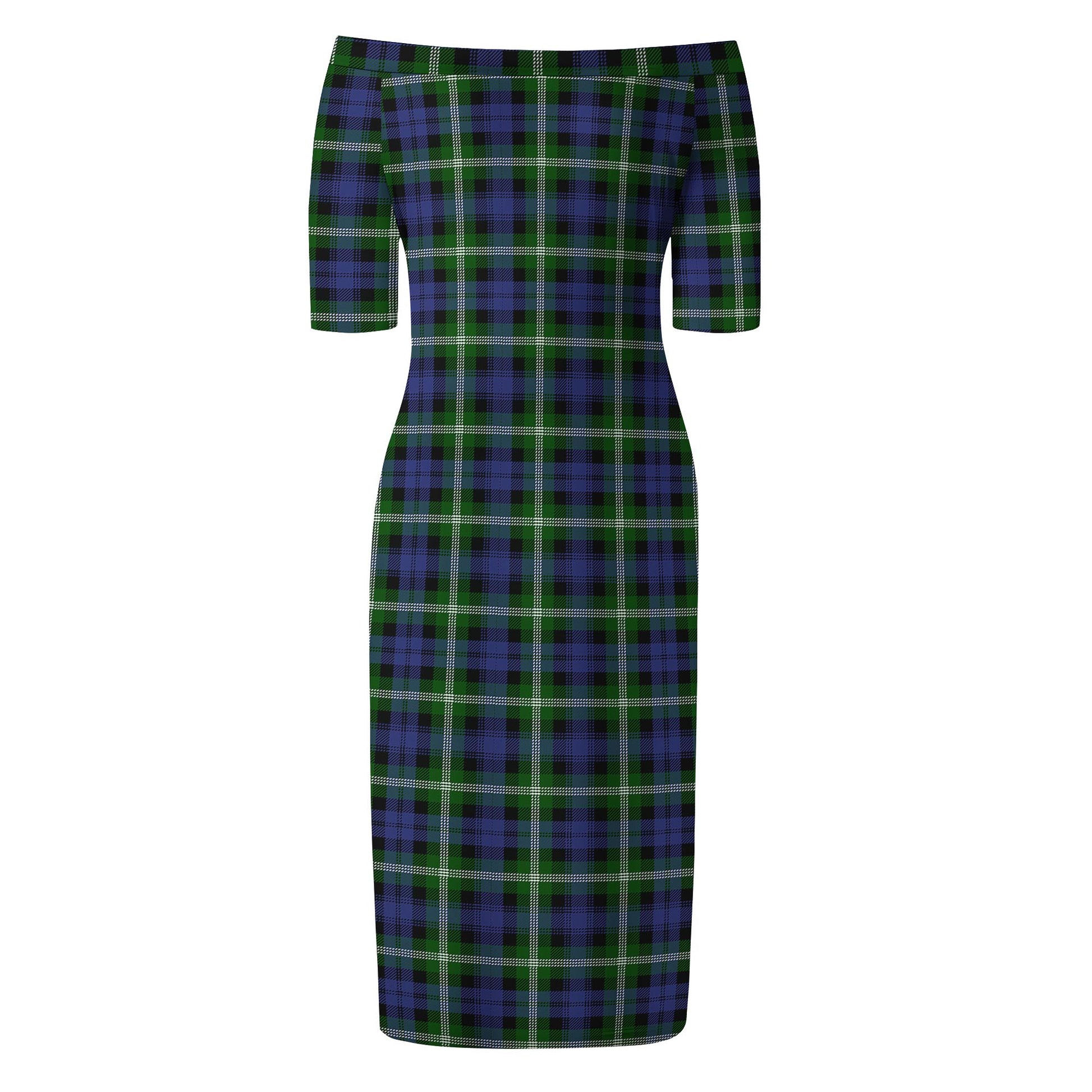 Baillie Modern Tartan Off Shoulder Lady Dress - Tartanvibesclothing