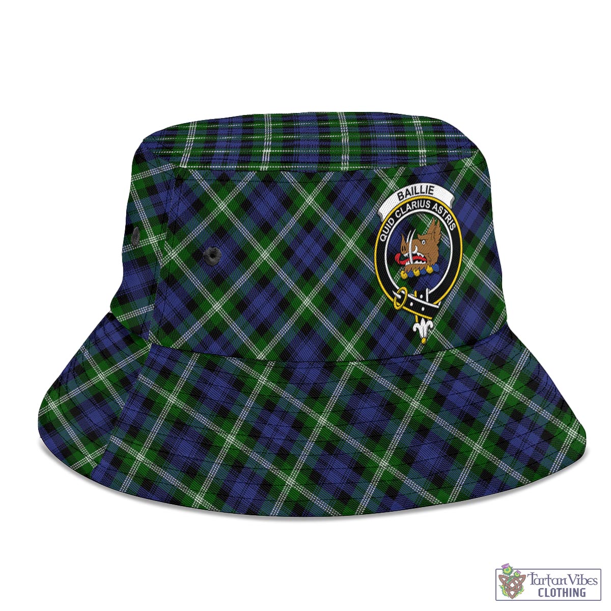 Tartan Vibes Clothing Baillie Modern Tartan Bucket Hat with Family Crest