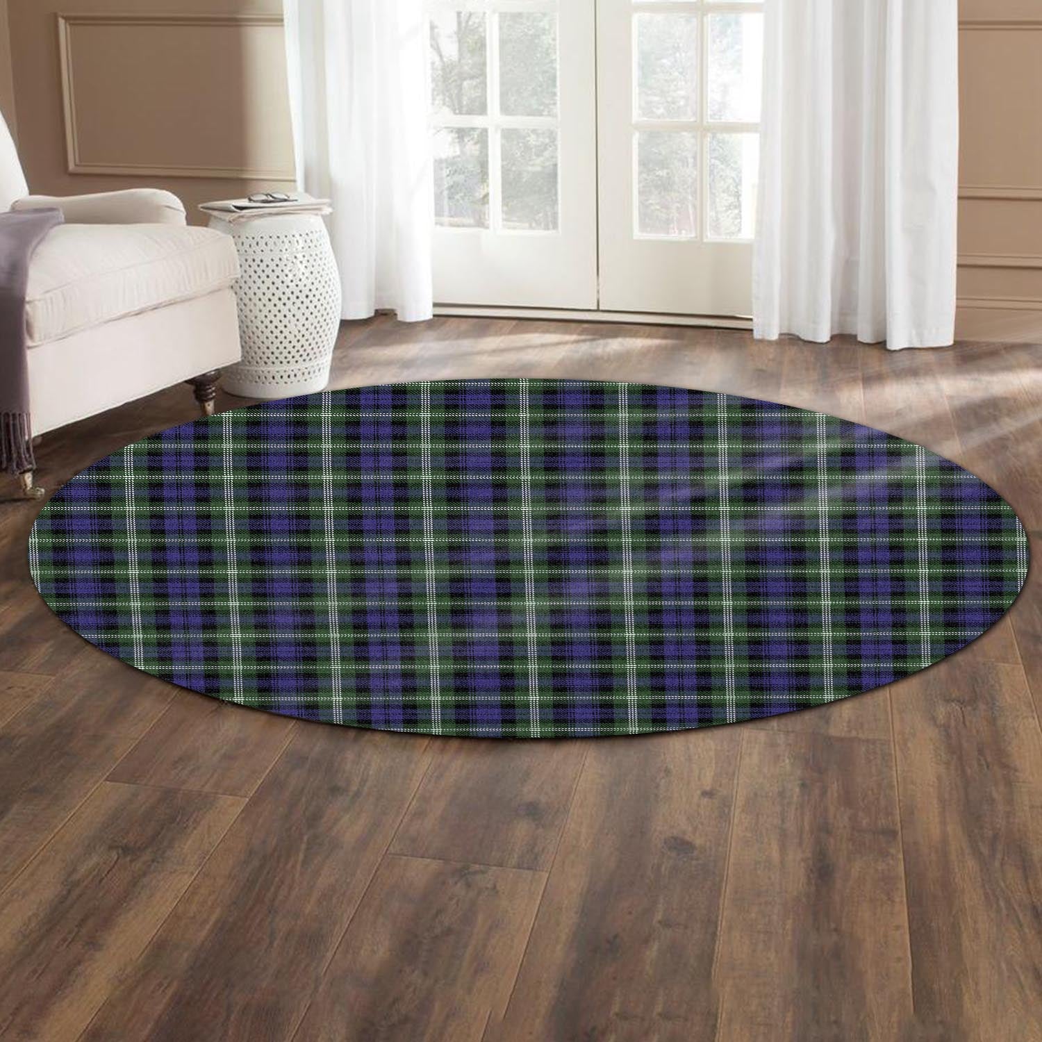 Baillie Modern Tartan Round Rug - Tartanvibesclothing