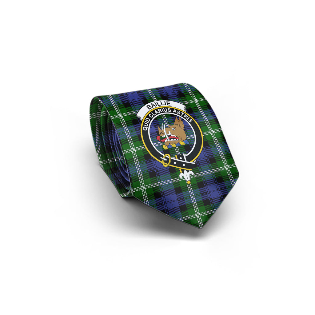 Baillie (Bailey) Tartan Classic Necktie with Family Crest - Tartan Vibes Clothing